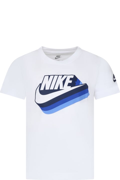 Nike Kids Nike White T-shirt For Boy With Logo