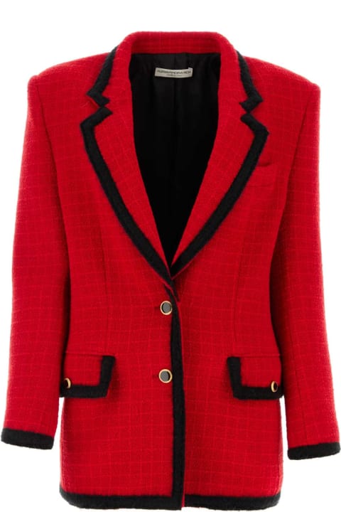 Alessandra Rich for Women Alessandra Rich Red Tweed Jacket