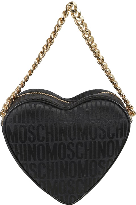 Moschino for Women Moschino Jacquard Logo Heart Shoulder Bag