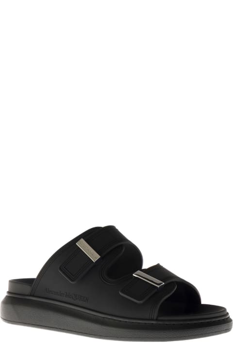 Black Rubber Sandals With Buckles