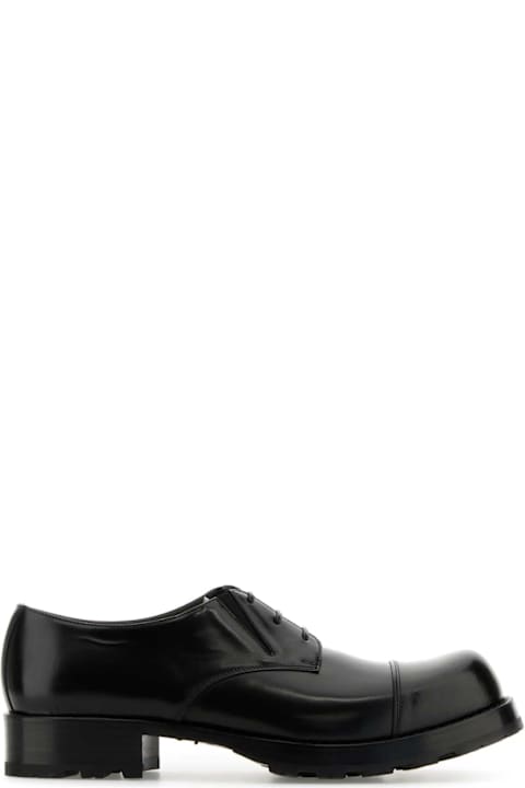 Random Identities for Women Random Identities Black Leather Lace-up Shoes