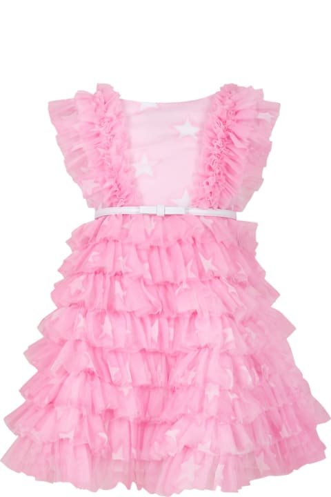 Dresses for Girls Monnalisa Elegant Pink Saloon Dress For Girl
