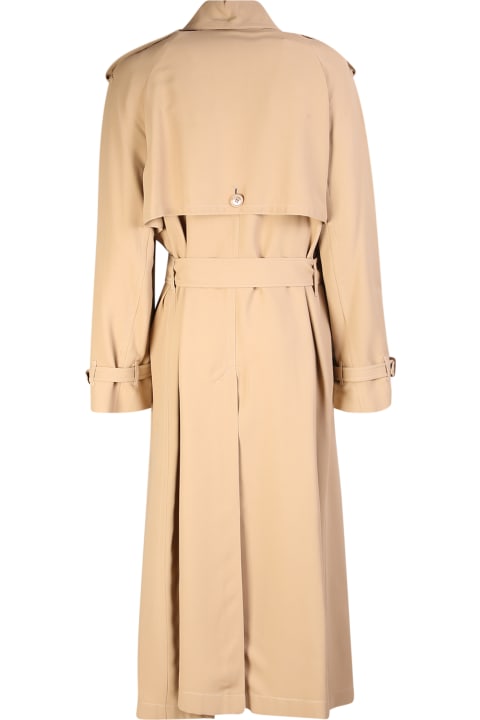 Burberry Women Burberry Double-breasted Trench Coat Beige