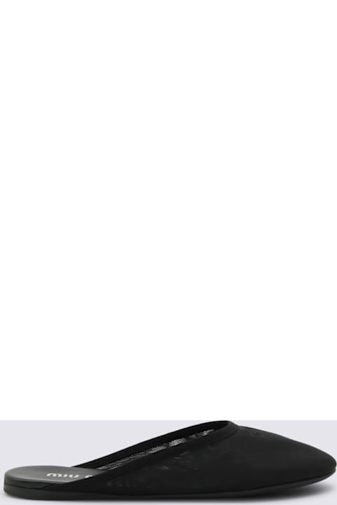 Miu Miu Black Leather Flats