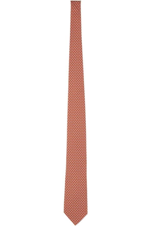 Ties for Men Ferragamo Micro Pattern Printed Tie