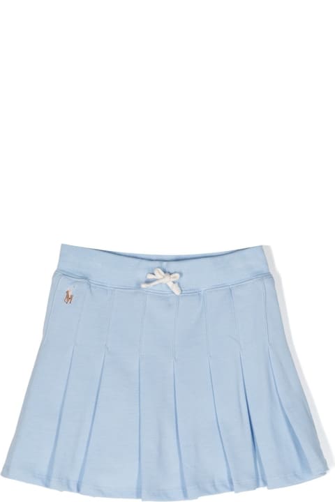 Sale for Kids Ralph Lauren Light Blue Pleated Mini Skirt With Drawstring
