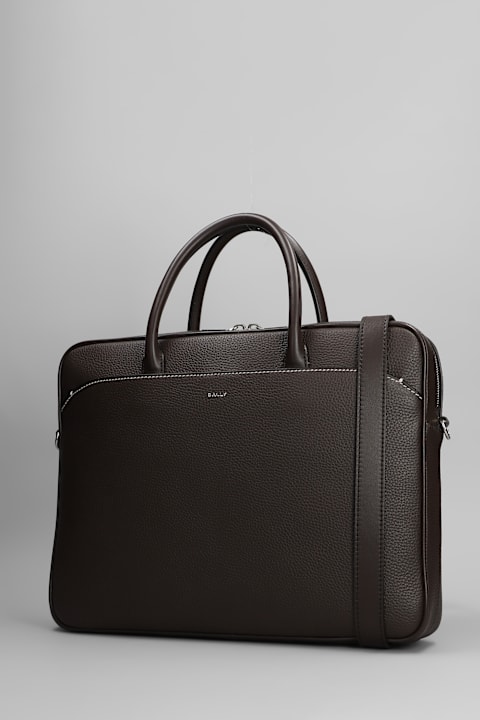 Bally Bags for Men Bally Oeden Monobrief Hand Bag In Brown Leather