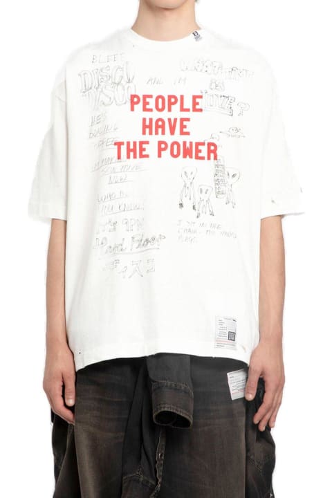 Mihara Yasuhiro for Men Mihara Yasuhiro Slogan Printed Crewneck T-shirt