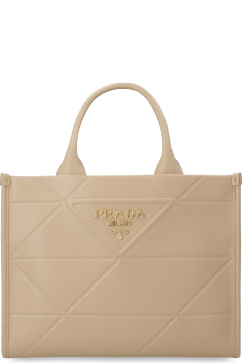 Prada Symbole Logo Print Leather Handbag