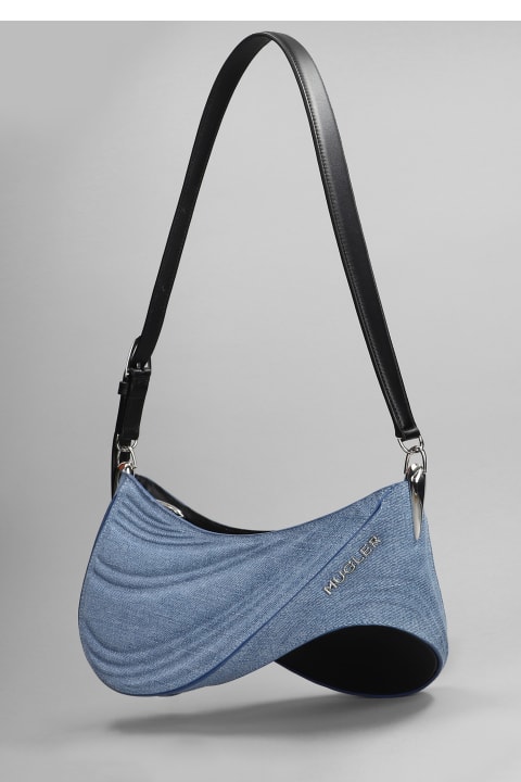 Mugler Shoulder Bags for Women Mugler Shoulder Bag In Blue Denim