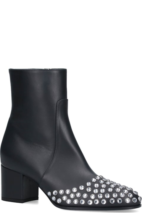 Homeware Alaia Low Ankle Boots With Rhinestones