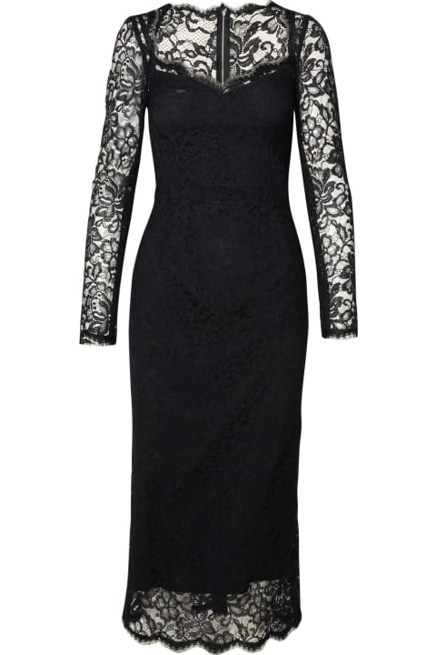 ウィメンズ Dolce & Gabbanaのウェア Dolce & Gabbana Midi Dress In Floral Chantilly Lace