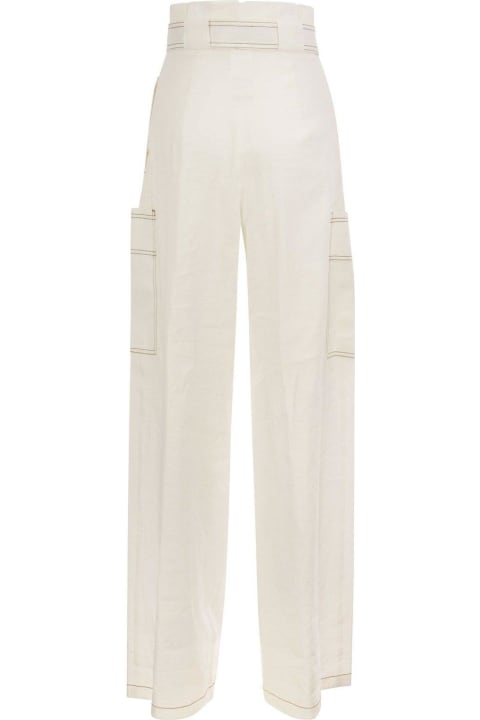 Stitch Detailed Straight Leg Trousers