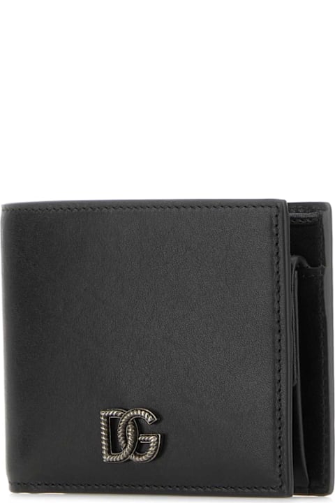 أدوات منزلية Dolce & Gabbana Black Leather Wallet