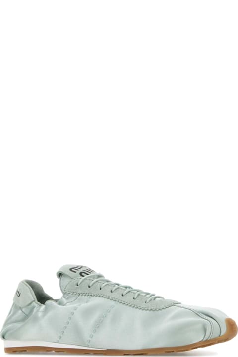 Miu Miu Mint Green Satin Sneakers