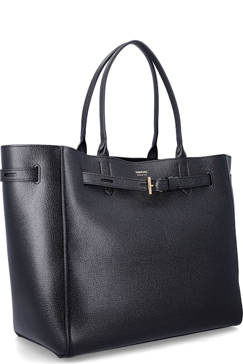 أدوات منزلية Tom Ford Tom Ford Audrey Large Black Leather Tote Bag