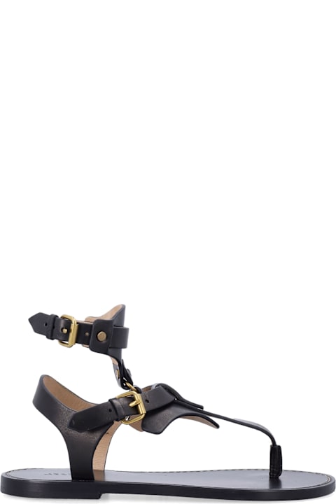 Isabel Marant Eveen Flat Leather Thong Sandals