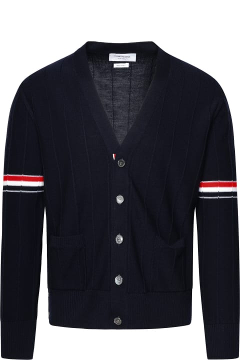 Homeware Thom Browne Navy Virgin Wool Cardigan