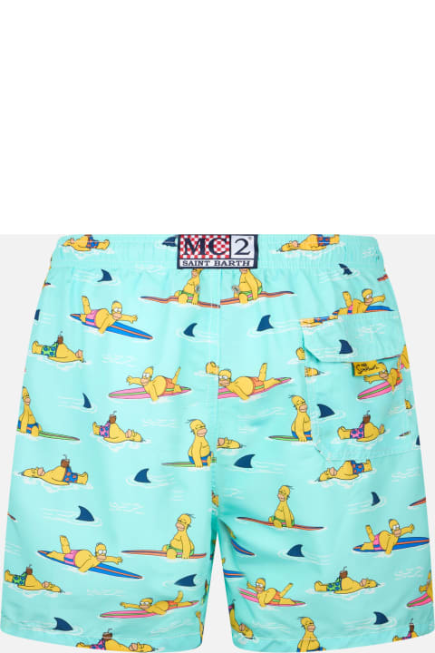 Swimwear for Men MC2 Saint Barth Man Mid-length Gustavia Swim-shorts With Homer Simpson Print | The Simpsons Special Edition