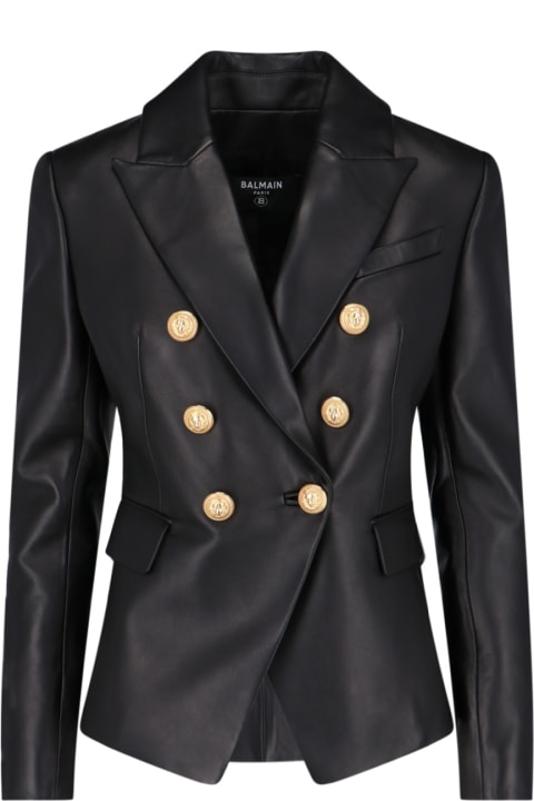 Coats & Jackets for Women Balmain Leather Blazer
