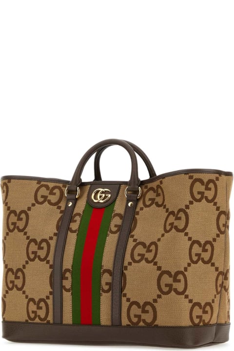 Trending Now for Women Gucci Jumbo Gg Fabric Shopping Bag