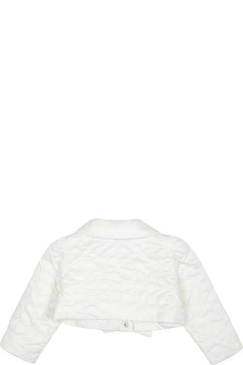 Topwear for Baby Boys Monnalisa White Down Jacket For Baby Girl