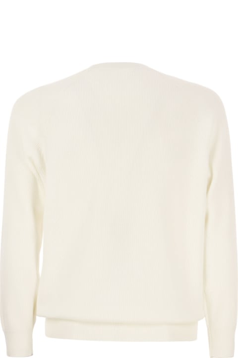 Brunello Cucinelli Sweaters for Men Brunello Cucinelli Cotton Rib Sweater With Raglan Sleeve