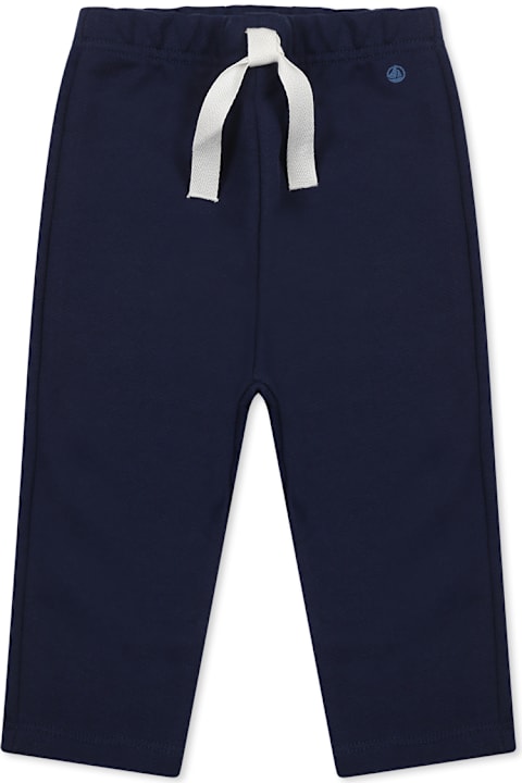 Petit Bateau Bottoms for Baby Girls Petit Bateau Blue Trousers For Babykids