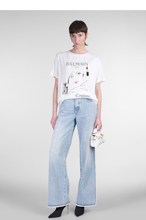 Balmain Clothing for Women Balmain T-shirt In White Wool And Polyester
