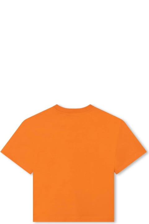 Lanvin for Kids Lanvin Orange T-shirt With Logo Print