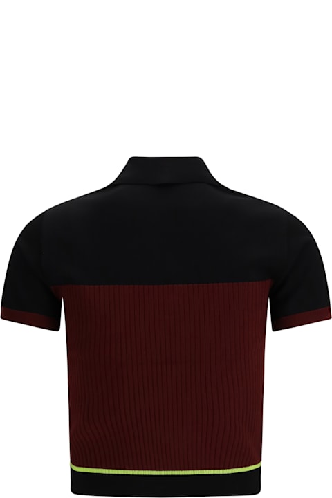 Casablanca for Kids Casablanca Striped Short-sleeve Polo Shirt