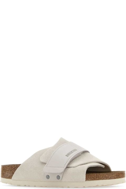 Birkenstock Shoes for Women Birkenstock White Suede Kyoto Slippers