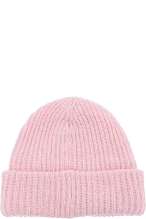 Accessories for Women Ganni Beanie Hat With Logo Patch