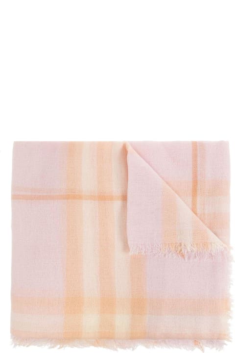 Scarves & Wraps for Women Burberry Check-printed Frayed-edge Scarf