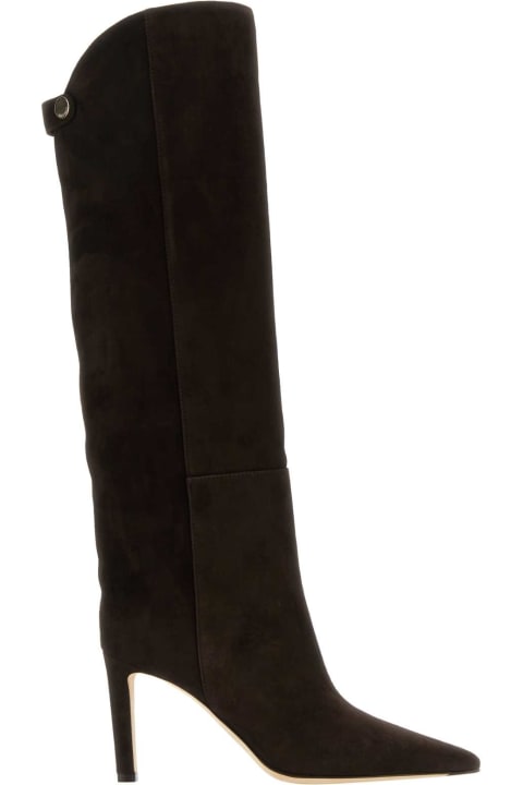 Jimmy Choo Boots for Women Jimmy Choo Chocolate Suede Alizze Boots