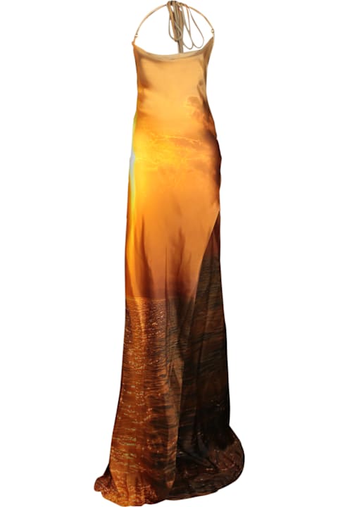 Roberto Cavalli for Men Roberto Cavalli Sunset Aran Multicolor Long Dress