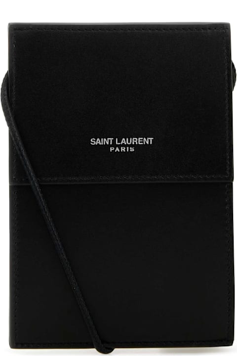 Saint Laurent Shoulder Bags for Men Saint Laurent Black Leather Pouch