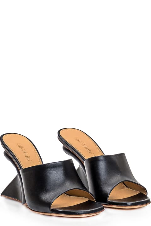 Sandals for Women Off-White 'jug' Black Leather Sandals