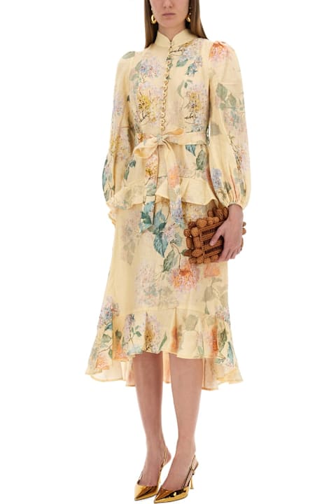 Zimmermann Dresses for Women Zimmermann "illuminate Peplum" Midi Dress