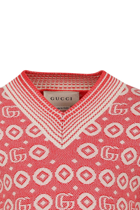Topwear for Boys Gucci Red Sweater For Boy With Double G