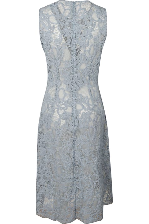 ウィメンズ新着アイテム Ermanno Scervino Rear Zip Perforated Floral Sleeveless Dress
