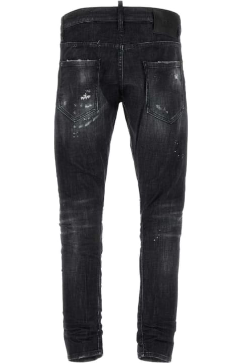 Fashion for Men Dsquared2 Black Stretch Denim Sexy Twist Jeans