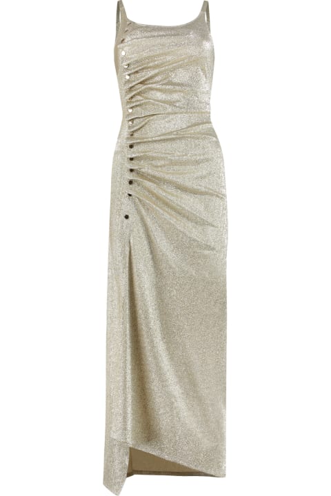 Fashion for Women Paco Rabanne Gold Lurex Sleeveless Long Dress