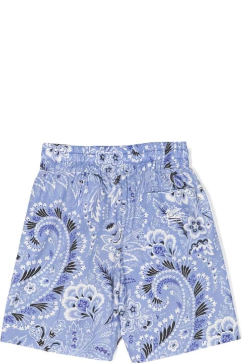 ボーイズ 水着 Etro Swim Shorts With Light Blue Paisley Print