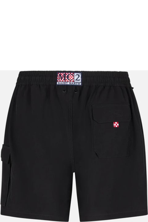 Homeware MC2 Saint Barth Man Comfort And Stretch Black Swim Shorts