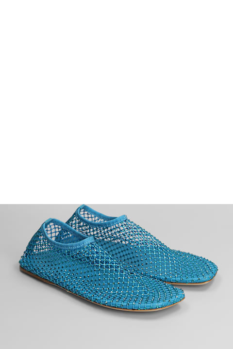 Christopher Esber Flat Shoes for Women Christopher Esber Minette Flat Ballet Flats In Cyan Nylon And Leather