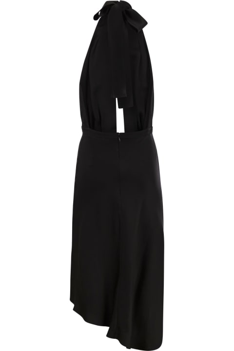 Elisabetta Franchi for Women Elisabetta Franchi Satin Midi Dress With Asymmetric Skirt