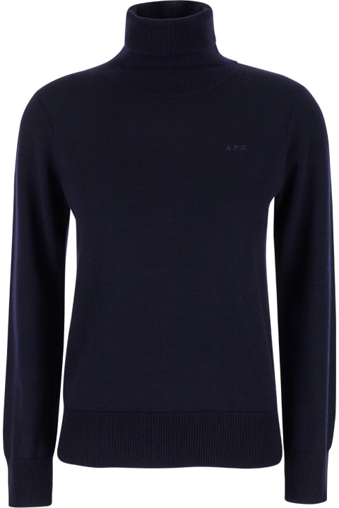 أدوات منزلية A.P.C. High Neck Sweater With Logo Embroidery In Wool
