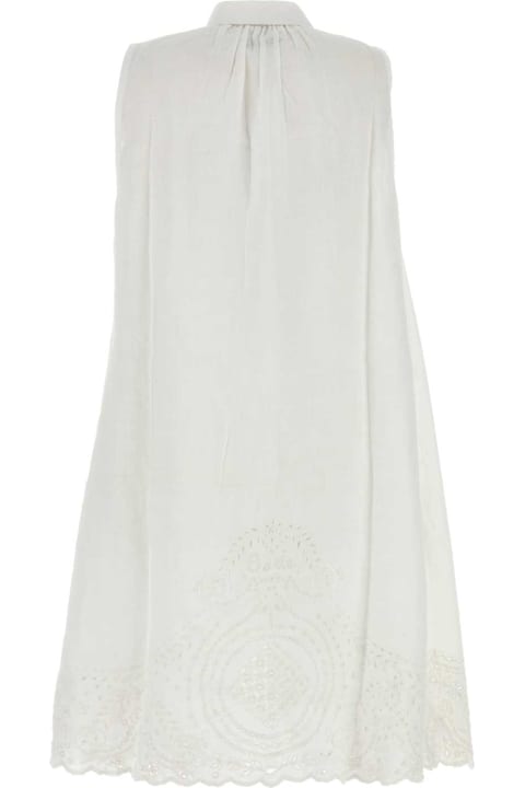 Bode Clothing for Women Bode White Linen Blevoir Dress