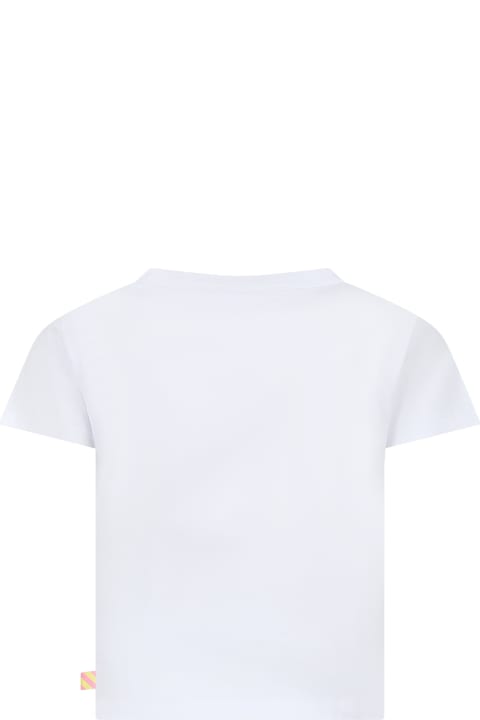 Billieblush for Kids Billieblush White T-shirt For Girl With Multicolor Print